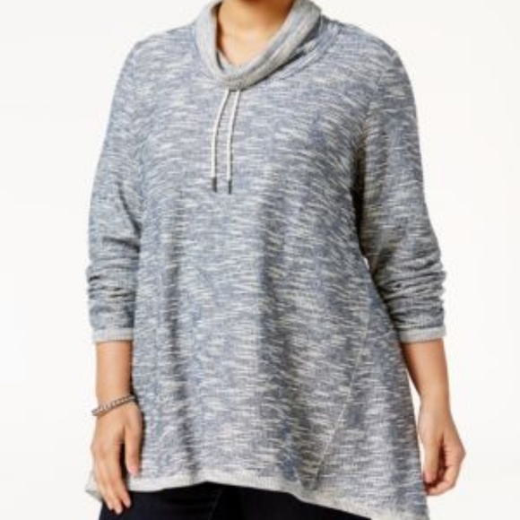 Style & Co Textured Sweater NWT Size 2X Blue/White - Picture 1 of 5